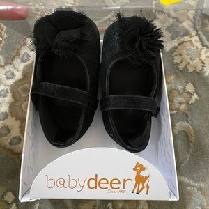 Baby Deer black metallic dress shoes